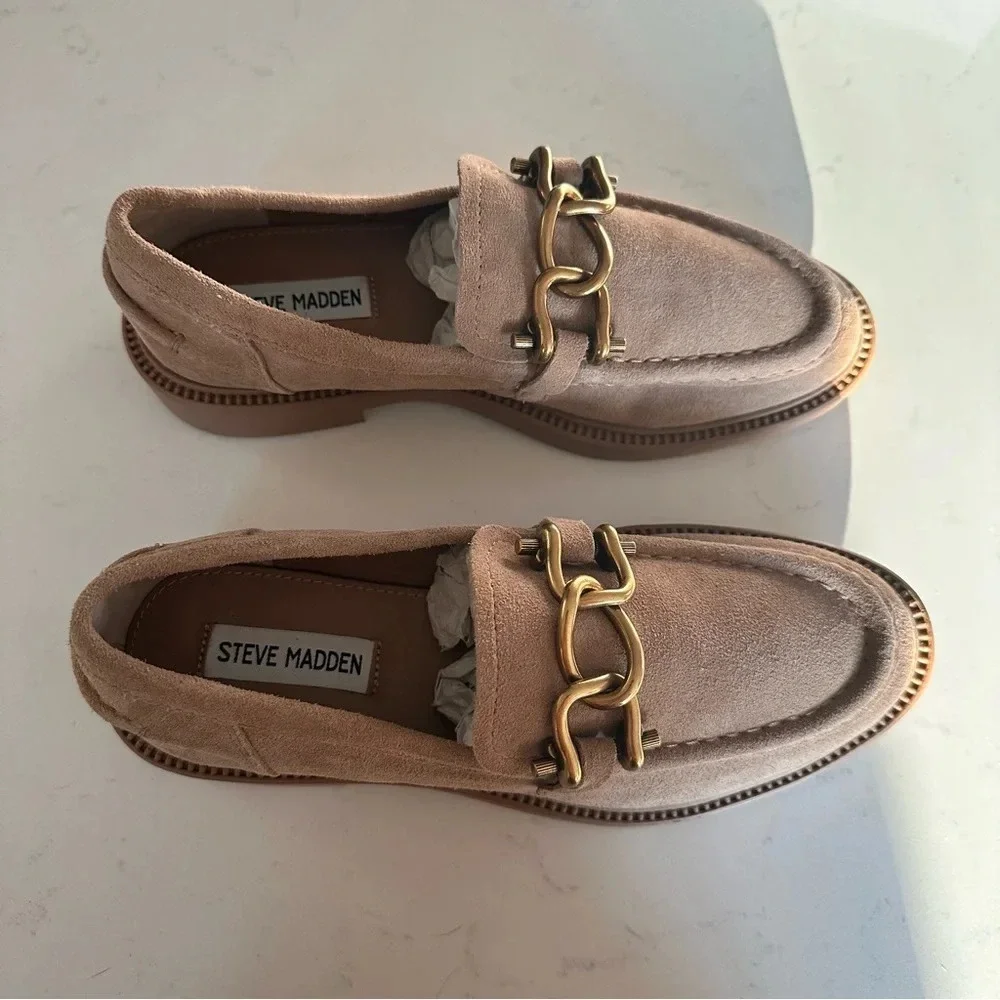 Steve Madden Karmine Loafer in tan suede Size: 7.5 - Picture 2 of 5